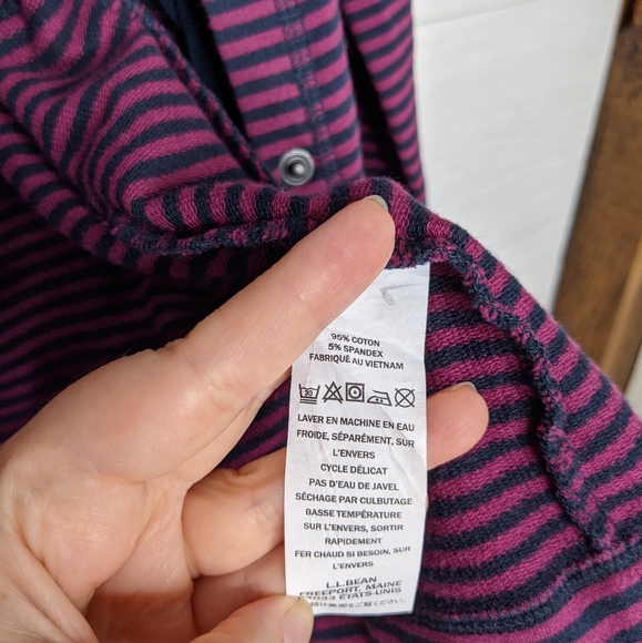 L.L. Bean Ultrasoft striped hoodie jacket NWOT XS - Picture 9 of 11